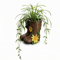 Rain Boot Planter Antique-Style Rain Boot Flower Pot Molded Details