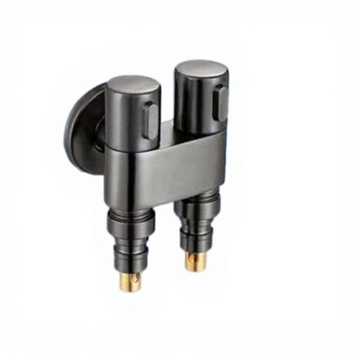 Stainless Steel Washing Machine Tap, doubleFunction Angle Valve, Double Control, 1 In 2 exit exitlet, Easy Installation, Bathroom Utility