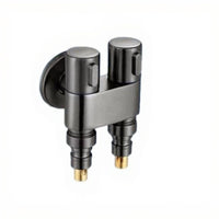 Stainless Steel Washing Machine Tap, doubleFunction Angle Valve, Double Control, 1 In 2 exit exitlet, Easy Installation, Bathroom Utility