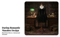 Black Bell Sleeve Dress Vintage Inspired Lace Sleeve Goth Dress for Cosplayers