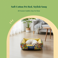 Cotton dog bed with removable cover