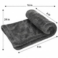 Braided Car Drying Towel Microfibre Cloth, High Absorption Microfiber Cloths for Detailing, Bound Border Lint Car Cleaning Towel