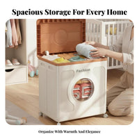 Foldable Cabinet with casters doubleOpening Household Storage Stackable