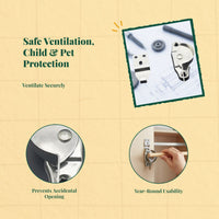 Thickened Stainless Steel Glazing Lock, Security Sash Lock, Sliding Glazing Lock, kid protection, Easy to Install, Home Security