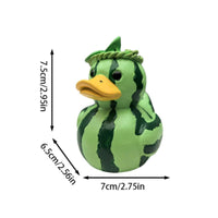 Duck Figurine with Fruit Pattern Whimsical Figurines Vibrant for Desk, Bookshelf