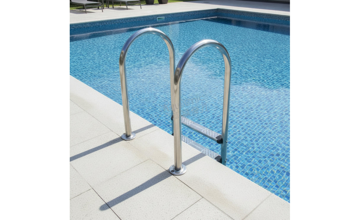 2-Step Pool Ladder in-Ground Stainless Steel Pool Ladder Rust-Resistant Entry and Exit System for Homeowners, Backyard