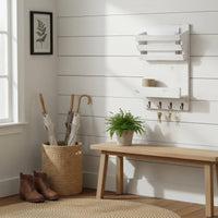 Wooden Wall Mail Holder Space Saving Rustic Letter Rack Decorative for Office