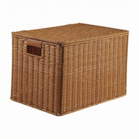Lidded Storage Box Multipurpose Braided Container Box Dust-Resistant Lid Household Organizer for Study