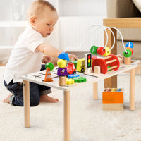 Young Child Activity Table with Bead Maze Fine Motor Toy Multi-Functional