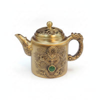 Brass Teapot Ornament Gold-Toned Teapot Ornament Embossed