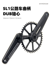 EVOSID Road Bike Crank DUB 29mm Hollow Integrated Ultralight Chainring GXP 3-Bolt Crank Set Single/Double