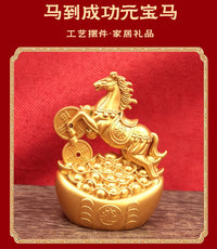 新年马上发财十二生肖转转摆件摆件酒柜客厅家居装饰工艺品摆件