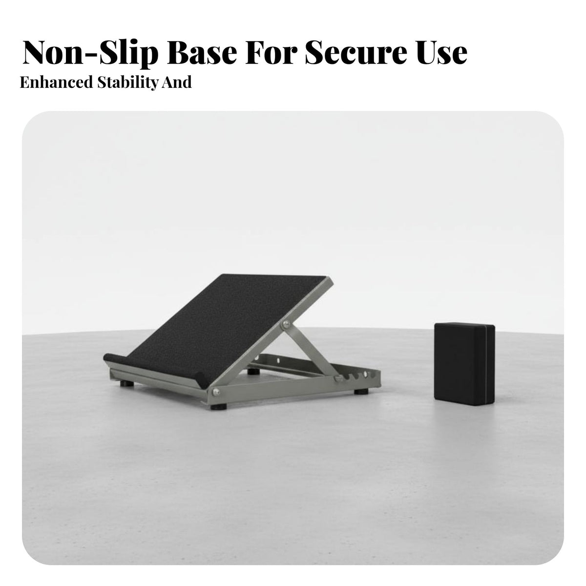 Heavy-Duty Steel Construction Metal Calf Stretcher Non-Slip Surface Standing Stretch Incline Board Stable & Secure Leg Stretching Board Portable for Runners, Athletes, Seniors, Home, Gym, Office