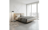 Authentic Leather Bed High-Resilience Foam Filling Elephant Ear Bed for Couples