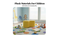 Creative Shapes Jigsaw Interlocking Bench Soft Padding children's Furniture Combinable Design Upholstered Stool Easy to Clean for Preschoolers, Grandparents, Kindergarten, Daycare Center, Waiting Room, Playroom