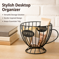 Luxury Retro Fruit Basket, Metal Wire Fruit Bowl for Dining Table, Cup Shaped Tabletop Storage, Sculptural Design