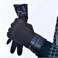 Men's Winter PU Leather Touchscreen Gloves for Outdoor Cycling and Warmth