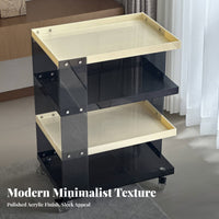 2-Tier Clear Trolley Multi-Purpose Rolling Cart Slim shape for Office Workers