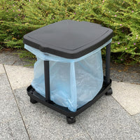 Mobile Garbage Bag Holder Frame Rack with Wheels Lightweight Wheeled Trash Bag Holder Stable Cart Versatile for Patio, Camping