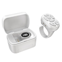 Multi-Function Finger Controller with Charging Case Wearable Finger Controller with Charging Case Rechargeable Page Turner Compact for Content Creators, Presenters, Recording Recording, Selfies
