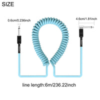 IRIN Guitar Cable Spring Coil Straight and Right Angle 6.3/6.35/6.5mm Audio Cable Male to Male for Amplifier