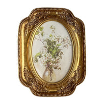 Oval Picture Frame Ornate Picture Frame with Easel Stand Tabletop for Desk