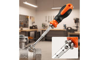 Textured-Grip Telescopic Screwdriver Multi-Function Phillips and Slotted Screwdriver Non-Slip Hand Tool Ergonomic for DIYers, Technicians, Household Repairs, Tight Confined Areas, Air Conditioner Maintenance