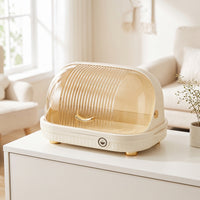 Nursing Bottle Storage Box with Cover Dust-Resistant Multifunctional Drainage Rack Ventilated Bottle Organizer with Dome Lid for Parents