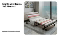 Portable Rest Cot Foldable Design Single Folding Bed Space-Saving Single Person Futon Bed for Office Workers, Small Apartments, Guest Room
