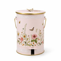 Lidded Metal Trash Can Handsat Home Storage Round Lid for Outdoor
