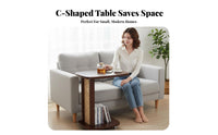 C-Shaped Rolling Side Table On Wheels Rolling C-Shaped Table Space-Saving