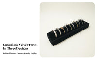 Velvet Bracelet Display Tray Scratch Surface 10 Slot Bracelet Display Padded 10 Slot Jewelry Tray for Retailers, Showcase, Exhibition, Craft Fair