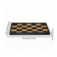 Checkerboard Tray Matte Black Rectangular Tray Shallow for Shelves