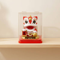 Nodding Head Lion Car Ornament Comes with Dust Cover for Office Desk, Home
