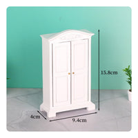 Handmade Craft Dollhouse Wardrobe Opening Doors 1:12 Scale Wardrobe Realistic Details Dollhouse Closet for Hobbyists