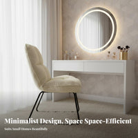 Curved spine Armless Chair Modern design Vanity Stool Space Saving for Dorm Room