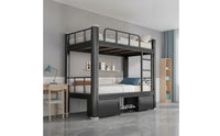 Steel Bunk Bed Double-Layer Bunk Bed with Ladder Heavy Duty Furniture for Students, Dormitory, Shared Rooms