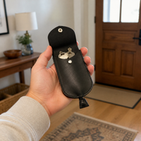 Faux Leather Key Chain, Car Key Holder Key Organiser, Large Capacity Unisex Mini Key Holder, Professional Design with Contrast Stitching