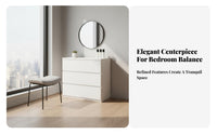 Extendable Vanity Minimalist Dressing Table Makeup Station Anglighted Design Six Drawers Space-saving for Women Adults Home Suitable for Bedroom Home Office Closet
