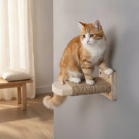 Hardwood Cat Climbing Ladder, Wall-Mounted Cat Stair, No-Drill, Space-Saving Cat Step