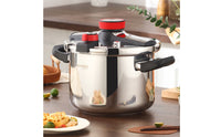 Burst-Resistant Proof Pressure Cooker All Stovetops Compatible Stainless Steel Pressure Cooker Multiple Safety Features Fast Cooking Pot Ergonomic Handles for Families