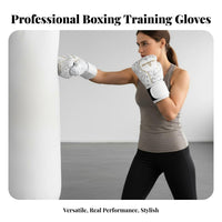 Microfiber Leather Boxing Gloves Wrist Support Muay Thai Gloves Long-Lasting Combat Sports Gear Shock Absorbing for Women, Adults, Professionals, Sparring, Kickboxing