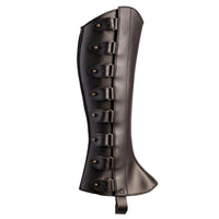 PU Leather Medieval Boot Cover Metal Hardware Renaissance Boot Cover Stitched Panels Medieval Leg Gaiters Pointed Front