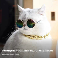 Gold Island Link Pet Adjustable Pet Island Link Chain Fashion Accessory for Cat Owners, Dog Lovers, Special Occasions, Photo Shoots, Daily Wear
