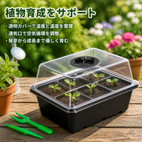 Seedling Raising Tray, With Lid, Set of 3, Plastic, With Transparent Humidity Dome, For Home Gardening, For Beginner Gardeners