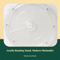 Acrylic Rotating Display Stand, 360° Rotating Turntable, Transparent Organizer for Jewelry, Cakes, Office