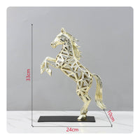 Metal Animal Sculpture Statue Electroplated Hollow Gilded Animal Figurine Symbol of Strength Residence Decor for Office