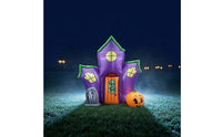 Indoor Outdoor Inflatable House with LED Lights Lighted Haunted House Inflatable Pre-Lit Halloween Decoration Light-up for Families, Yard, Lawn