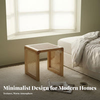 Square Woven Stool artisanal Small Decorative Stool Chic Design for Homeowners