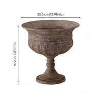 Urn Planter Flared Opening Urn-Shaped Planter Stone-Look Pedestal Vase for Courtyard, Balcony
